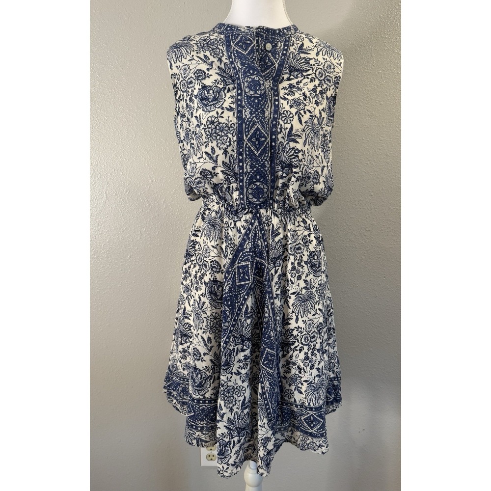 Madewell Silk Journey Shirtdress Porcelain Floral XS Boho Cottagecore Indie